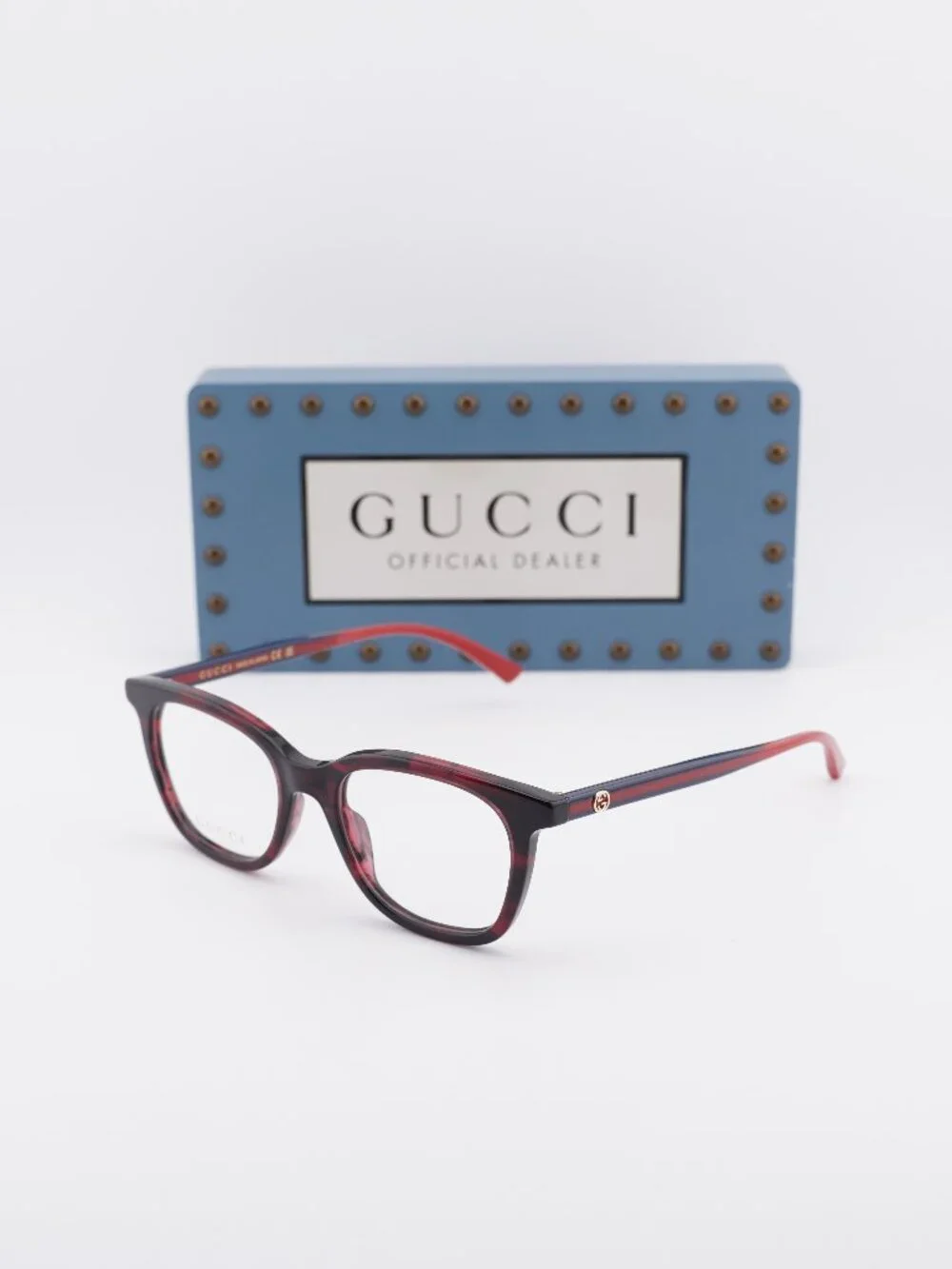 Gucci GG1864O 003 Square Eyeglasses 50mm - Red Havana